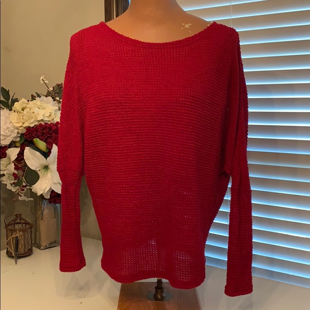 Super soft red dolman blouse